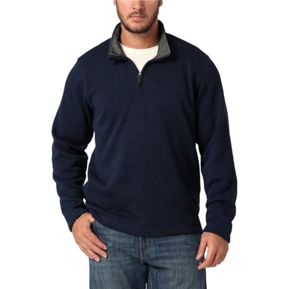 Wrangler Authentics‎ Men's Long Sleeve Fleece Quarter-Zip - Picture 3 of 4